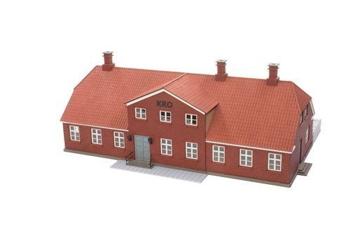 Hobbytrade 87380 Landsbykro med røde sten, Laserskåret, H0